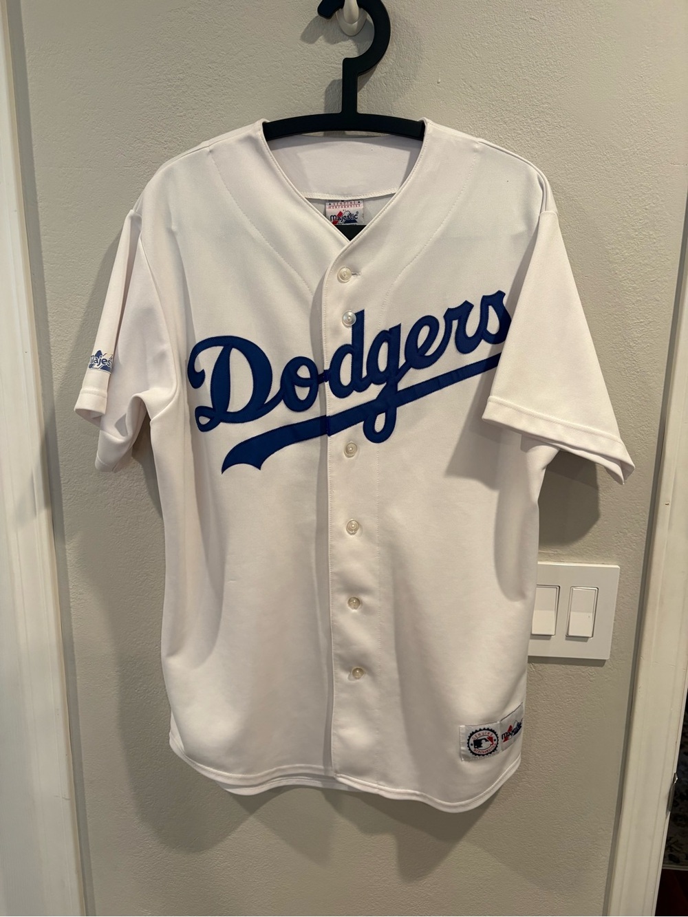 Vintage Y2K Los Angeles Dodgers Majestic Baseball Jersey Men’s Size L White EUC